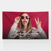 Gefeliciteerd Afgestudeerde Modern Foto Spandoek (Horizontaal)