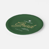 Gefeliciteerd Afgestudeerde Modern Script Groen Af Papieren Bordje (Gekanteld)