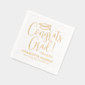 Gefeliciteerd Afgestudeerde! Moderne Trendy Script Folie Servetten (Links)