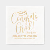 Gefeliciteerd Afgestudeerde! Moderne Trendy Script Folie Servetten (Voorkant)