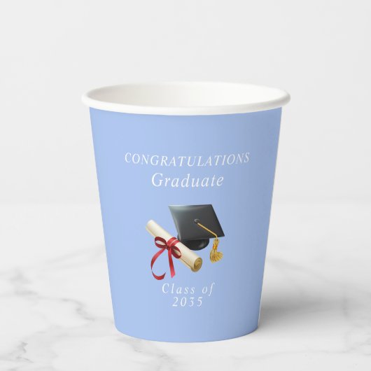 Gefeliciteerd Afgestudeerde Mortel Bord Diploma Papieren Bekers (Achterkant)