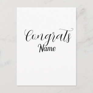 Gefeliciteerd afgestudeerde naam eenvoudig minimaa briefkaart