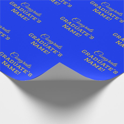 Gefeliciteerd Afgestudeerde Naam! Groot Lettertype Cadeaupapier (Hoek)