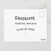 Gefeliciteerd afgestudeerde naam klas van 20XX typ Briefkaart (Achterkant)