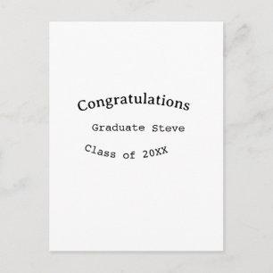 Gefeliciteerd afgestudeerde naam klas van 20XX typ Briefkaart