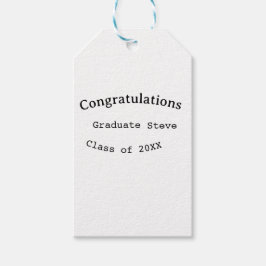 Gefeliciteerd afgestudeerde naam klas van 20XX typ Cadeaulabel