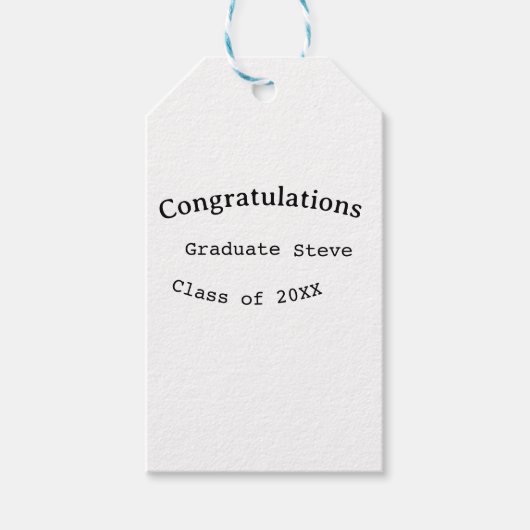 Gefeliciteerd afgestudeerde naam klas van 20XX typ Cadeaulabel (Voorkant)