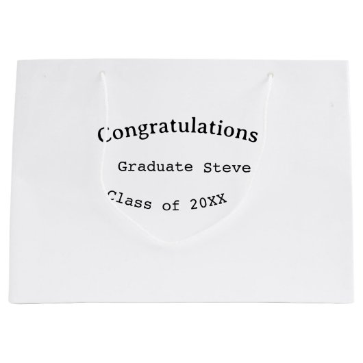 Gefeliciteerd afgestudeerde naam klas van 20XX typ Groot Cadeauzakje (Voorkant)