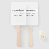 Gefeliciteerd afgestudeerde naam klas van 20XX typ Handwaaier (Voorkant en achterkant)