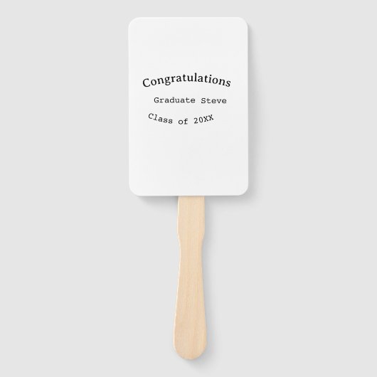 Gefeliciteerd afgestudeerde naam klas van 20XX typ Handwaaier (Voorkant)