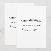 Gefeliciteerd afgestudeerde naam klas van 20XX typ Kaart (Voorkant / Achterkant)