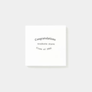 Gefeliciteerd afgestudeerde naam klas van 20XX typ Post-it® Notes