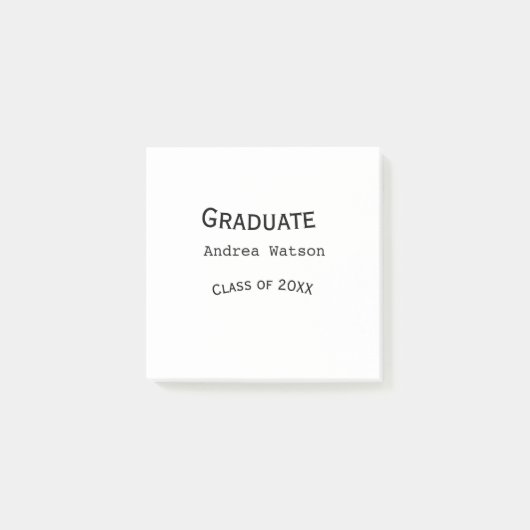 Gefeliciteerd afgestudeerde naam klas van 20XX typ Post-it® Notes (Voorkant)