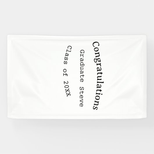 Gefeliciteerd afgestudeerde naam klas van 20XX typ Spandoek (Horizontaal)