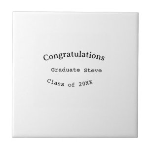Gefeliciteerd afgestudeerde naam klas van 20XX typ Tegeltje