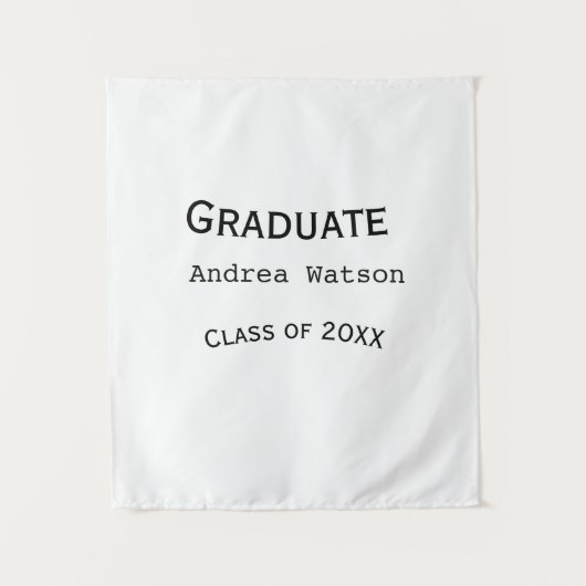 Gefeliciteerd afgestudeerde naam klas van 20XX typ Wandkleed (Voorkant)