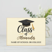 Gefeliciteerd Afgestudeerde Naam Script Afstuderen Kaart (Staand voorkant)