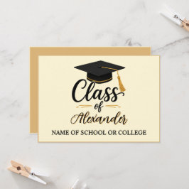 Gefeliciteerd Afgestudeerde Naam Script Afstuderen Kaart