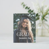 Gefeliciteerd afgestudeerde naam universiteit naam briefkaart (Staand voorkant)