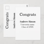 Gefeliciteerd afgestudeerde naam universiteit naam briefkaart (Voorkant / Achterkant)