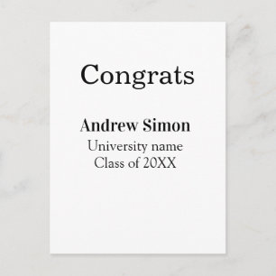 Gefeliciteerd afgestudeerde naam universiteit naam briefkaart