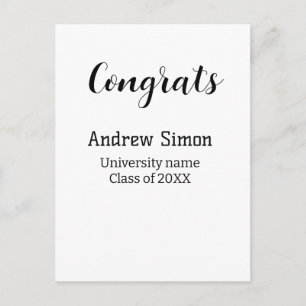 Gefeliciteerd afgestudeerde naam universiteit naam feestdagenkaart