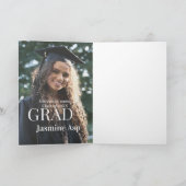 Gefeliciteerd afgestudeerde naam universiteit naam kaart (Binnen)