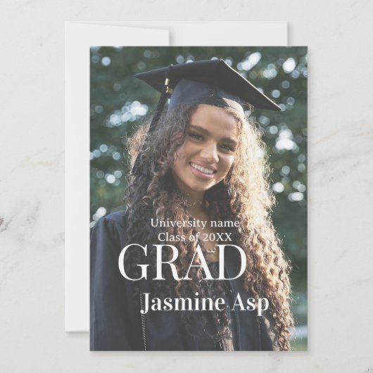 Gefeliciteerd afgestudeerde naam universiteit naam kaart (Voorkant)