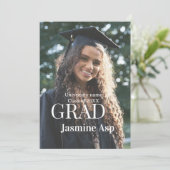 Gefeliciteerd afgestudeerde naam universiteit naam kaart (Staand voorkant)