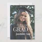 Gefeliciteerd afgestudeerde naam universiteit naam kaart (Achterkant)