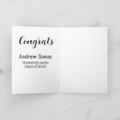 Gefeliciteerd afgestudeerde naam universiteit naam kaart (Binnen)