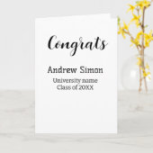 Gefeliciteerd afgestudeerde naam universiteit naam kaart (Gele Bloem)