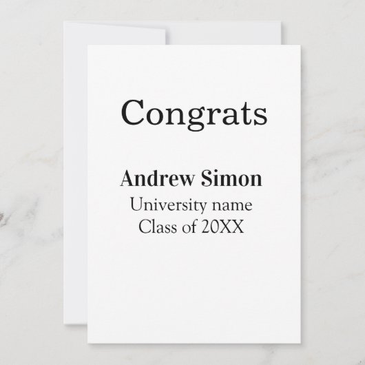 Gefeliciteerd afgestudeerde naam universiteit naam kaart (Voorkant)