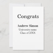 Gefeliciteerd afgestudeerde naam universiteit naam kaart (Achterkant)
