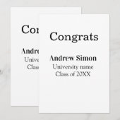 Gefeliciteerd afgestudeerde naam universiteit naam kaart (Voorkant / Achterkant)