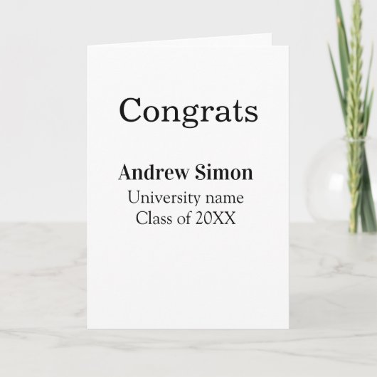 Gefeliciteerd afgestudeerde naam universiteit naam kaart (Voorkant)
