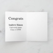 Gefeliciteerd afgestudeerde naam universiteit naam kaart (Binnen)
