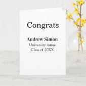 Gefeliciteerd afgestudeerde naam universiteit naam kaart (Gele Bloem)