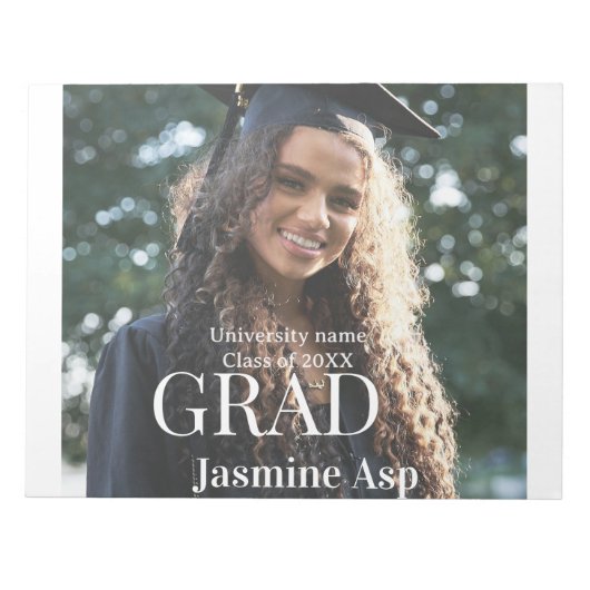 Gefeliciteerd afgestudeerde naam universiteit naam notitieblok (Voorkant)