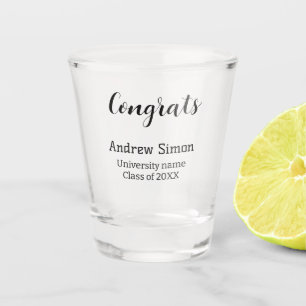 Gefeliciteerd afgestudeerde naam universiteit naam shot glas