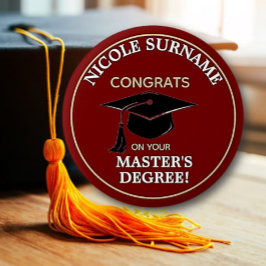 Gefeliciteerd Afgestudeerde! Op maat gemaakte mast Ronde Button 5,7 Cm