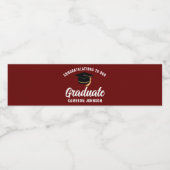 Gefeliciteerd Afgestudeerde Paars Witte Afstuderen Waterfles Etiket (Enkel label)