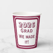Gefeliciteerd Afgestudeerde Papieren Beker (Achterkant)