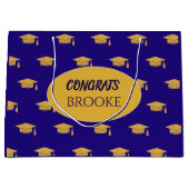 Gefeliciteerd Afgestudeerde! Persoonlijke blauwe c Groot Cadeauzakje (Voorkant)
