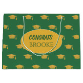 Gefeliciteerd afgestudeerde! Persoonlijke groene c Groot Cadeauzakje (Voorkant)