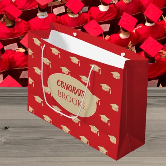 Gefeliciteerd Afgestudeerde! Persoonlijke rode cad Groot Cadeauzakje