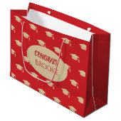 Gefeliciteerd Afgestudeerde! Persoonlijke rode cad Groot Cadeauzakje (Voorkant Gekanteld)