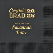 Gefeliciteerd Afgestudeerde Persoonlijke Zwarte Go Folie Servetten