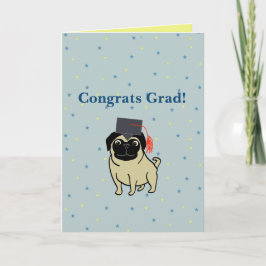 Gefeliciteerd afgestudeerde pug kaart