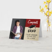 Gefeliciteerd Afgestudeerde Rode Rustieke Foto Afs Kaart (Gele Bloem)